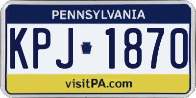 PA license plate KPJ1870