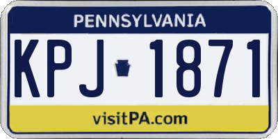 PA license plate KPJ1871