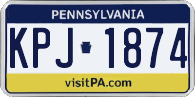 PA license plate KPJ1874