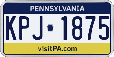 PA license plate KPJ1875