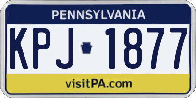 PA license plate KPJ1877