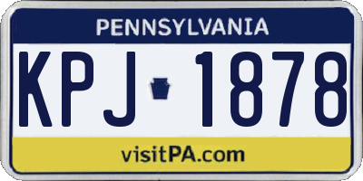 PA license plate KPJ1878