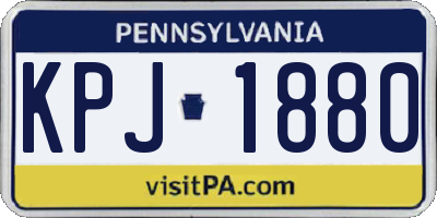 PA license plate KPJ1880