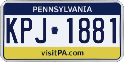 PA license plate KPJ1881