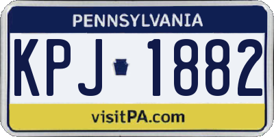 PA license plate KPJ1882