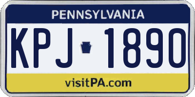 PA license plate KPJ1890