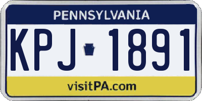 PA license plate KPJ1891