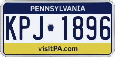 PA license plate KPJ1896