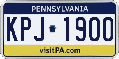 PA license plate KPJ1900