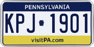 PA license plate KPJ1901