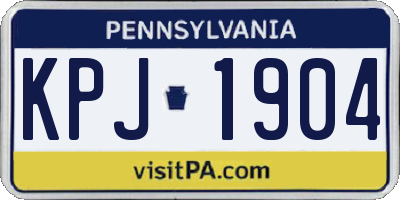 PA license plate KPJ1904