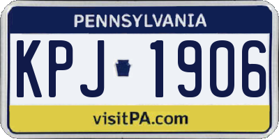 PA license plate KPJ1906