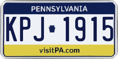 PA license plate KPJ1915
