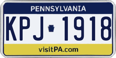 PA license plate KPJ1918