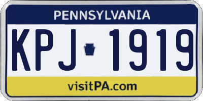 PA license plate KPJ1919