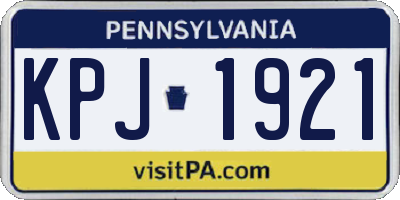 PA license plate KPJ1921