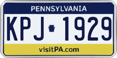 PA license plate KPJ1929