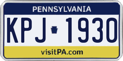 PA license plate KPJ1930