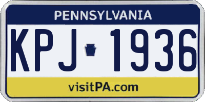 PA license plate KPJ1936