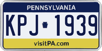 PA license plate KPJ1939