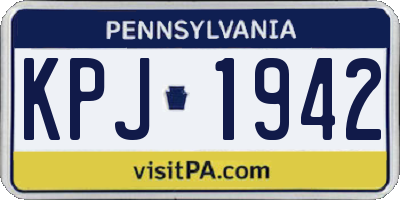 PA license plate KPJ1942