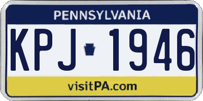 PA license plate KPJ1946