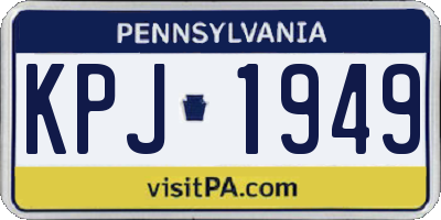 PA license plate KPJ1949