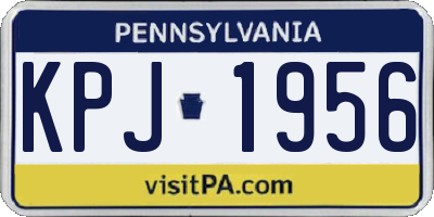 PA license plate KPJ1956