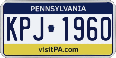 PA license plate KPJ1960