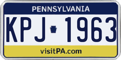 PA license plate KPJ1963