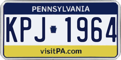 PA license plate KPJ1964