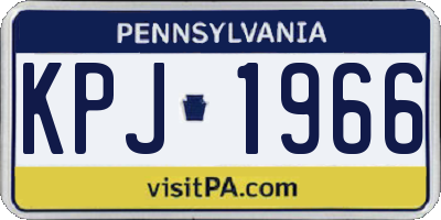 PA license plate KPJ1966