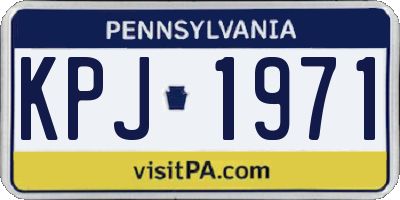 PA license plate KPJ1971