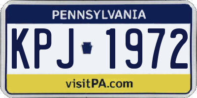 PA license plate KPJ1972