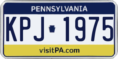 PA license plate KPJ1975