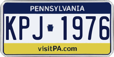 PA license plate KPJ1976
