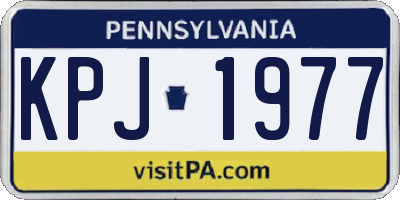 PA license plate KPJ1977