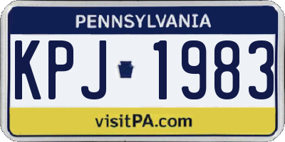 PA license plate KPJ1983