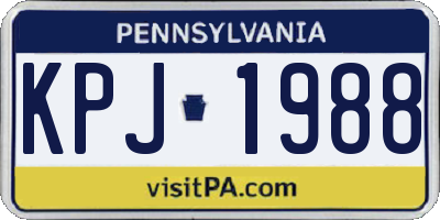 PA license plate KPJ1988