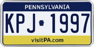 PA license plate KPJ1997