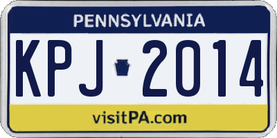 PA license plate KPJ2014
