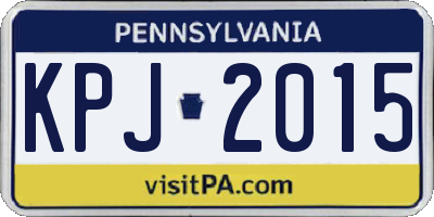 PA license plate KPJ2015