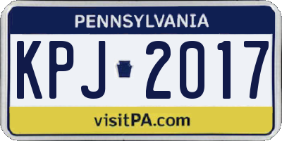 PA license plate KPJ2017