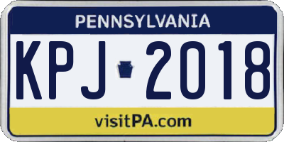 PA license plate KPJ2018