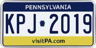PA license plate KPJ2019