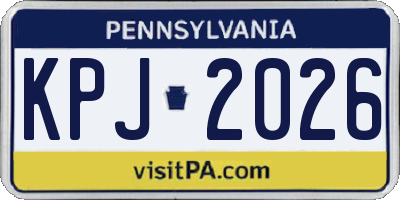 PA license plate KPJ2026