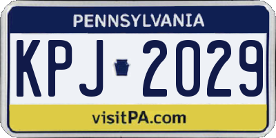 PA license plate KPJ2029