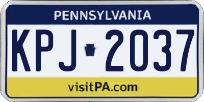 PA license plate KPJ2037