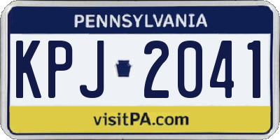PA license plate KPJ2041