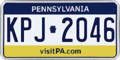 PA license plate KPJ2046